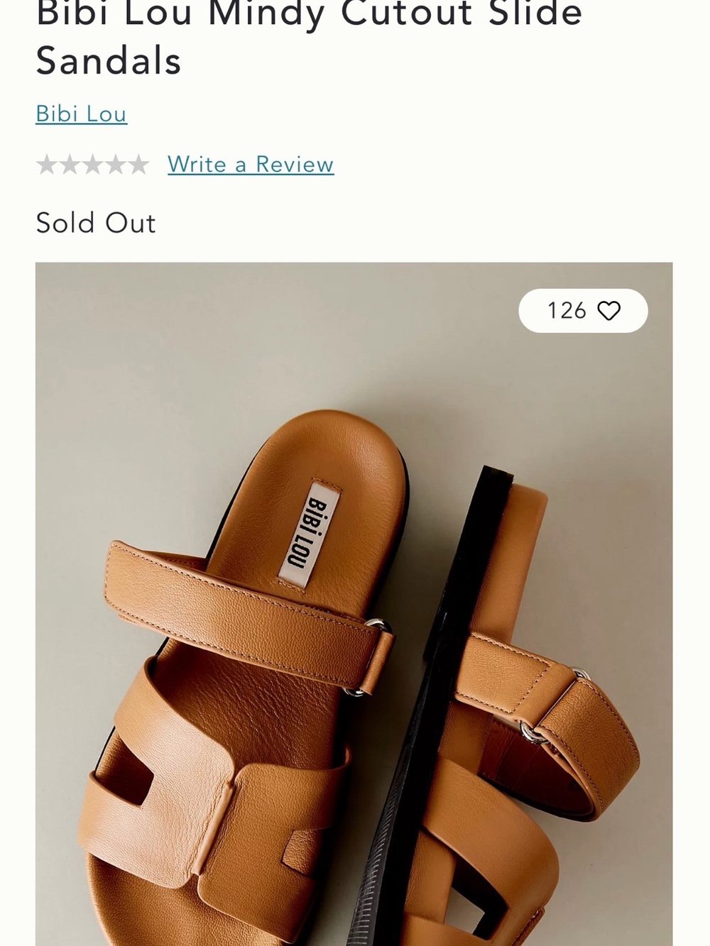 Bibi Lou Tan Cutout Slide Sandals